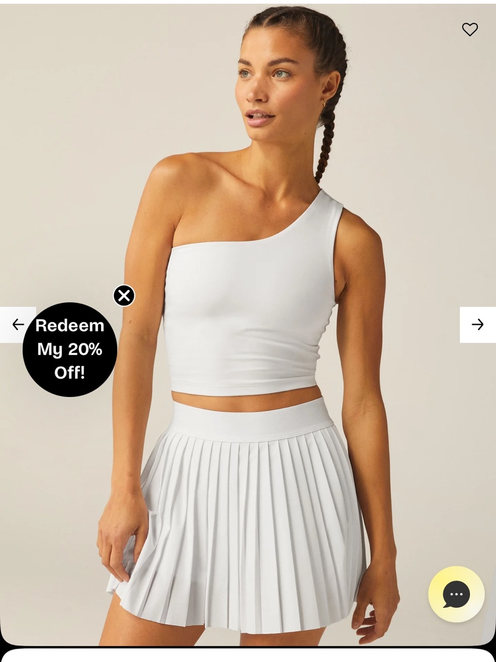 Beyond Yoga White One-Shoulder Crop Top